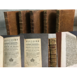 Massuet Vie du prince Eugene de Savoye Histoire de la guerre présente négociations paix 1737 complet en 5 volumes.