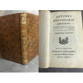 Sherlock Martin Lettres d'un voyageur Anglois Anglais Italie, voyage, romantisme Shakespeare Neuchatel 1781