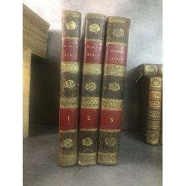 Genoude La sainte bible Pourrat 1834 3/3 volumes complet édition Pourrat illustrée reliure plein veau marbré.