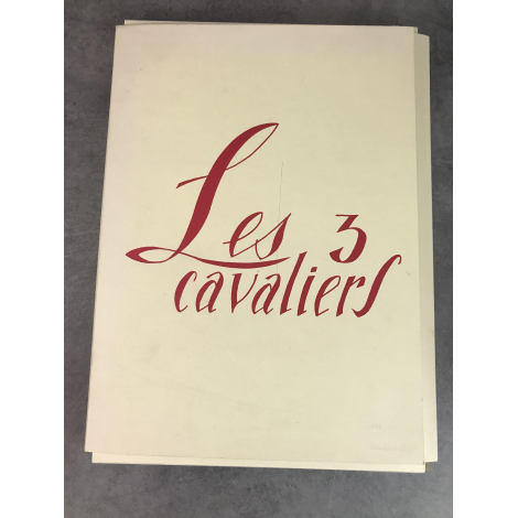 Luc Barbier Les 3 cavaliers illustré moderne rare avec gravure originale le 6 de 15 Villefranche sur Saone Hassler