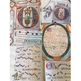 Antiphonaire Espagnol 1748 Manuscrit musical 50 parchemins manuscrits