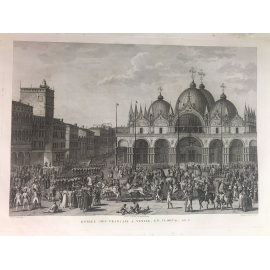 Carle Vernet Grande gravure originale Entrée des Français à Venise Floreal An 5 1806 Napoléon Vénézia