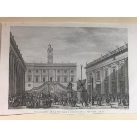 Carle Vernet Grande gravure originale République Romaine 27 pluviose An VI 1806 Napoléon Roma