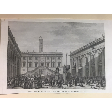 Carle Vernet Grande gravure originale République Romaine 27 pluviose An VI 1806 Napoléon Roma