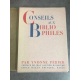 Perier Yvonne Conseils aux bibliophiles. Paris, Émile Hazan éditeur, 1930.Edition originale sur alfa