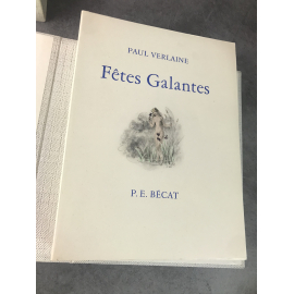 Paul Verlaine, Paul Emile Bécat Illustrations Fêtes Galantes Illustré moderne beau livre 1953