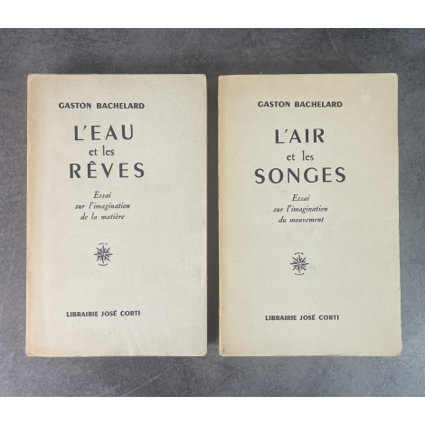 Lot 2 volumes Gaston Bachelard L'eau et les rêves / L'air et les songes neufs non coupés