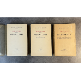 Lot 3 volumes Lucien Corpechot Souvenirs d'un Journaliste Editions Originales Exemplaires numérotés sur papier alfa