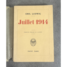 Emil Ludwig Juillet 1914 Edition à la date de l'originale en papier d'édition