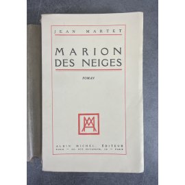 Jean Martet Marion des Neiges Edition Originale Exemplaire numéroté 31 sur 50 sur pur fil Montgolfier