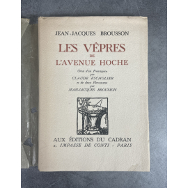 Jean-Jacques Brousson Les Vêpres de l'avenue Hoche Edition Originale exemplaire numéroté à la main sur papier auvergne