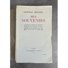 Général Messimy Mes Souvenirs exemplaire à la date de l'édition originale