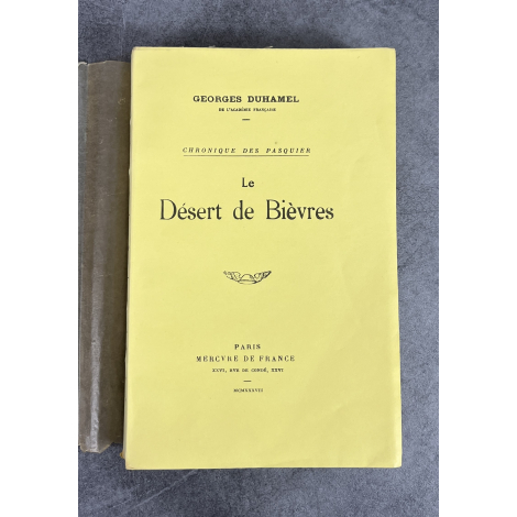 Georges Duhamel Le Désert de Bièvres Edition Originale exemplaire numéroté 76 sur 200 sur papier alfa