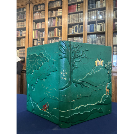 Férrieres Le livre du roy Modus Gradassi Ansaldi Reliure d'art parlante plein maroquin avec relief et incrustations