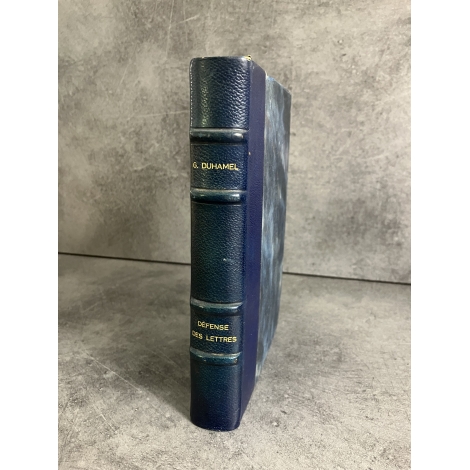 Georges Duhamel Défense des lettres Biologie de mon métier édition originale numéroté sur pur fil Lafuma demi maroquin