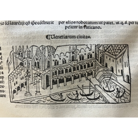 Incunable Werner ROLEVINCK. Fasciculus temporum . Venise, Erhard Ratdolt, 1484 Première vue imprimée de Venise. Nombreux bois