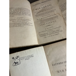 Lettres originales de Mirabeau, écrites du donjon de Vincennes pendant les années 1777,...Provenance Lucas de Montigny Mirabeau