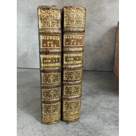 Histoire du ciel Edition originale 1739 Abbé Pluche complet des gravures occultes ésotérisme reliures aux petits fers
