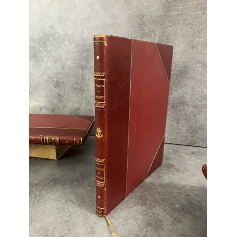 Yachting Ricaux et Bonnet Manoeuvre de la voile connaissances indispensables 1932 Reliure demi maroquin signée Guetant.