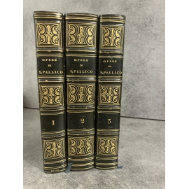 Silvio Pellico Opère Le mie prigioni, dei doveri degli uomini, tragedie poesie, reliure signée de Bibolet bibliophilie