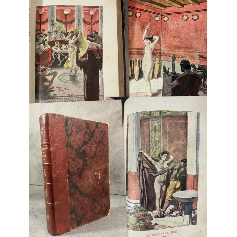 Félicien Champsaur Auguste Leroux illustrateur L'orgie latine Fasquelle 1903 illustrations curiosa reliure cuir