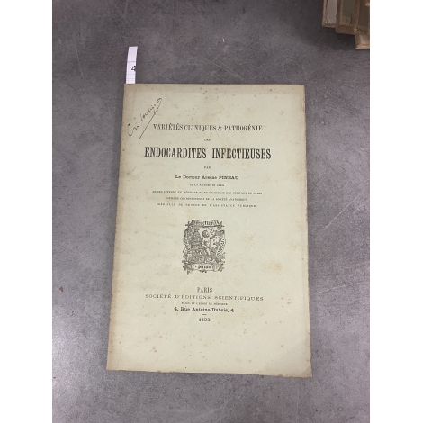 Médecine Pineau Endocardites infectieuses Editions scientifiques 1893 Souligoux