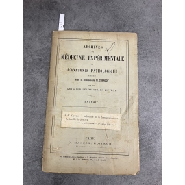 Médecine expérimentale Charcot Guyon Influence de la dessiccation sur le Bacille du Choléra. 1892