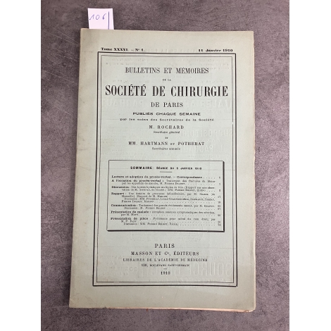 Médecine société de chirurgie 11 janvier 1910 Collectif Delbet Fracture fémur