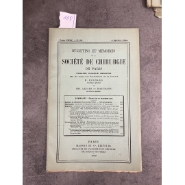 Médecine société de chirurgie 10 novembre 1914 Collectif Morestin plaie par balle du testicule