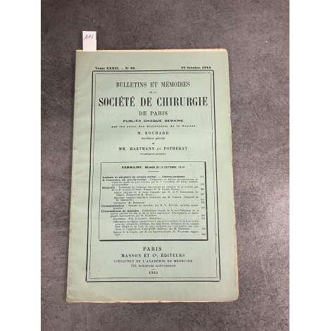 Médecine société de chirurgie 18 octobre 1910 Collectif Abadie cancer de la bouche