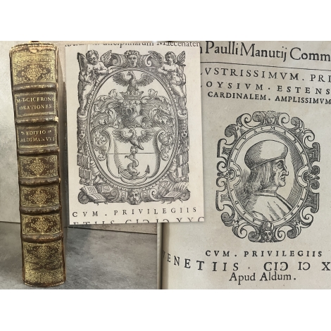 L'Ancre des Alde pour votre bibliothèque.Aldo Paule Manuce Paulo Manunzio Ciceronis Orationes Aldi Manuti In folio 1583.
