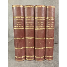 Dehaut l'Abbé L'évangile expliqué défendu médité complet en 4 volumes bien reliés cuir. 1873