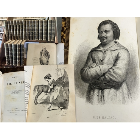 Balzac Houssiaux Célèbre édition des oeuvres 20 volumes avec gravures comédie humaine