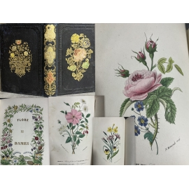 Jacquemart Le Langage des fleurs Flore des dames couleurs d'époque, Cartonnage romantique vers 1841 Complet