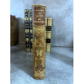 Fabre La vie des insectes 15 gravures 11 planches reliure cuir entomologie .vers 1920