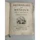 Rousseau dictionnaire de Musique La rare Edition originale in quarto Musicologie