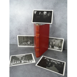 Rostand L'aiglon pleine reliure cuir enrichi de 5 photos d' Harcourt de la représentation de l'aiglon.