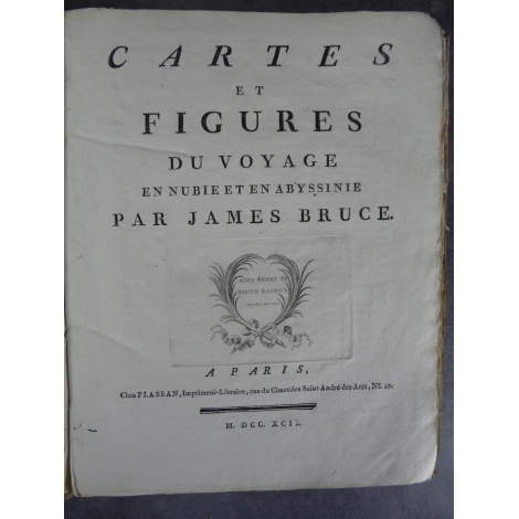 Atlas voyage Bruce Nubie et Abyssinie Cartes et Gravures Golf Edition originale 1792