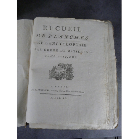 Diderot Panckoucke Encyclopédie tome VIII 234 planches Amusements magie blanche tours de gibecière etc