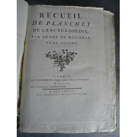 Diderot Panckoucke Encyclopédie planches tome VI 290 planches Bonneterie broderie filature étoffe soie