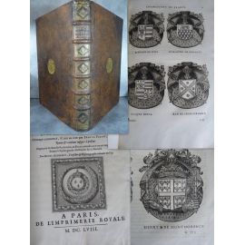 GODEFROY (Denis) et Jean LE FERON Histoire des connestables 1658 heraldique blasons in folio reliure aux arme
