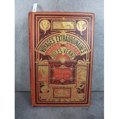 Hetzel Jules Verne un capitaine de quinze ans cartonnage aux deux éléphants Voyages extraordinaire