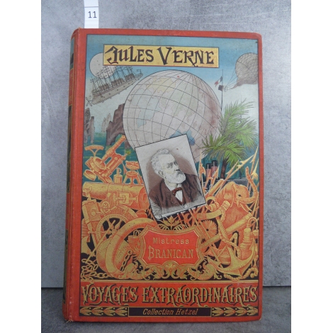 Hetzel Jules Verne mistress branican cartonnage portrait imprimé dos au phare Voyages extraordinaires