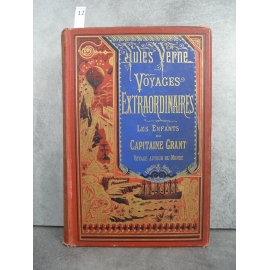 Hetzel Jules Verne les enfants du capitaine grant voyage autour du monde cartonnage bannière bleue Voyages extraordinaires