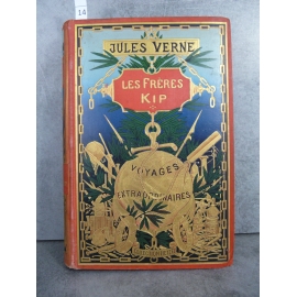 Hetzel Jules Verne les frères kipp cartonnage globe doré dos au centre Voyages extraordinaires