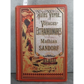 Hetzel Jules Verne voyages exraordinaires mathias sandorf cartonnage bannière argent Voyages extraordinaires