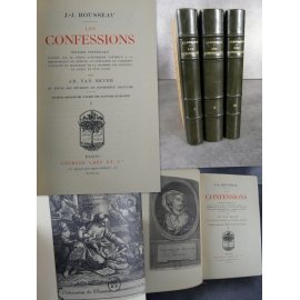 Rousseau Les confessions Promenade d'un rêveur solitaire Van Bever Georges Crès 1913 Bien relié beau papier