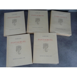 Rabelais Gargantua et Pantagruel 5 volumes numéroté illustration de Jacques Touchet Illustré moderne 1935