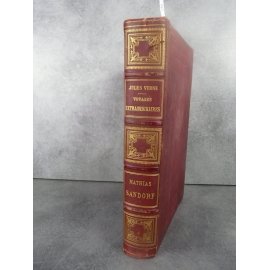 Hetzel Jules Verne Mathias Sandorf 1885 Catalogue CR Reliure aux harpons Voyages extraordinaires